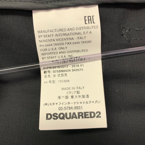 DSQUARED2 Size 8 Black Cotton Blend Single Breasted Jacket