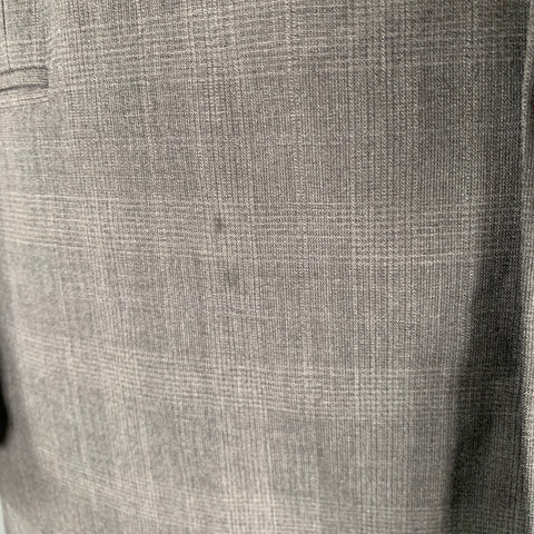 BROOKS BROTHERS Size 44 Grey Glenplaid Wool Polyester Sport Coat
