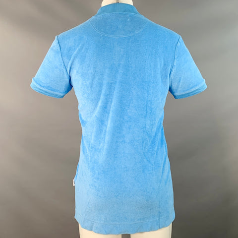 ORLEBAR BROWN x 007 Size M Blue Cotton Terry Half Placket Polo