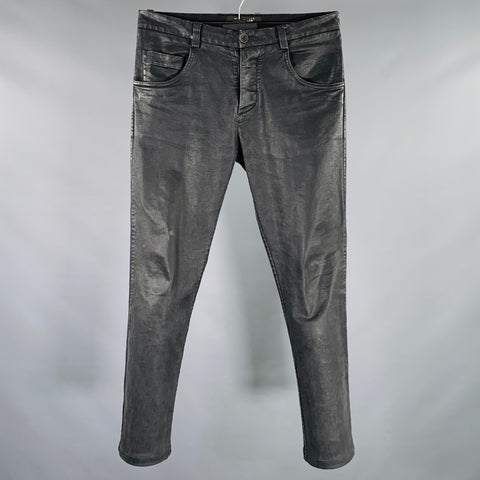 Jeans TRANSIT taille XS en coton mélangé enduit gris anthracite
