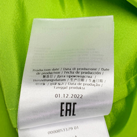 MAISON VALENTINO 2022 Size S Neon Green White Silk One Pocket Oversized Camp Shirt