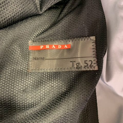 PRADA Size 42 Blue Grey Polyester Windbreaker Jacket