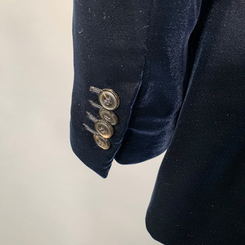 GIORGIO ARMANI Size 42 Navy Velvet Viscose Blend Sport Coat
