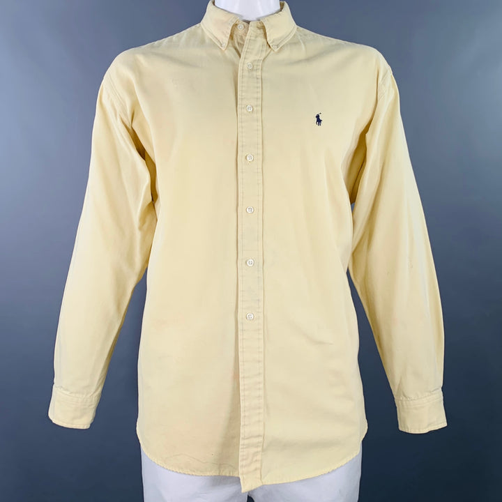 RALPH LAUREN Size XL Yellow Cotton Button Down Long Sleeve Shirt