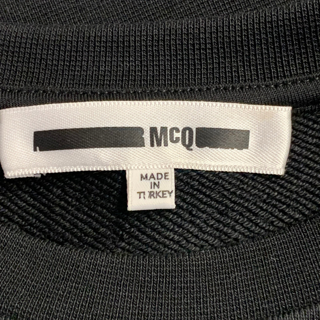 MCQ by ALEXANDER MCQUEEN Size XXS Black Cotton Blend Crystal Embellishment Sweatshirt Dress