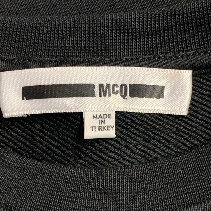 MCQ by ALEXANDER MCQUEEN Size XXS Black Cotton Blend Crystal Embellishment Sweatshirt Dress