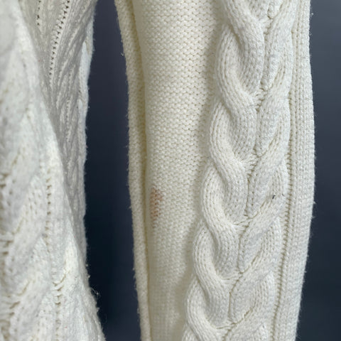 SCOTCH AND SODA Size XL Cream Cable Acrylic Crew Neck Sweater