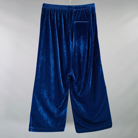 BALENCIAGA Size S Blue Velvet Polyester Blend Drop Crotch Casual Pants