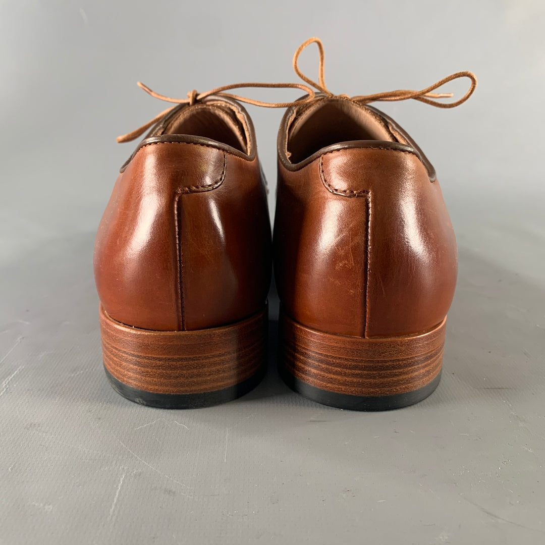 PAUL SMITH Size 7 Brown Leather Cap Toe Lace Up Shoes