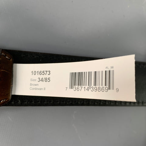ALLEN EDMONDS Size 34 Cordovan Avenue II Brown Shell Cordovan Leather Belt
