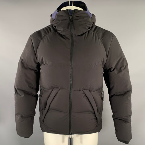 ISAORA Size S Black Navy Polyester Elastane Puffer Coat