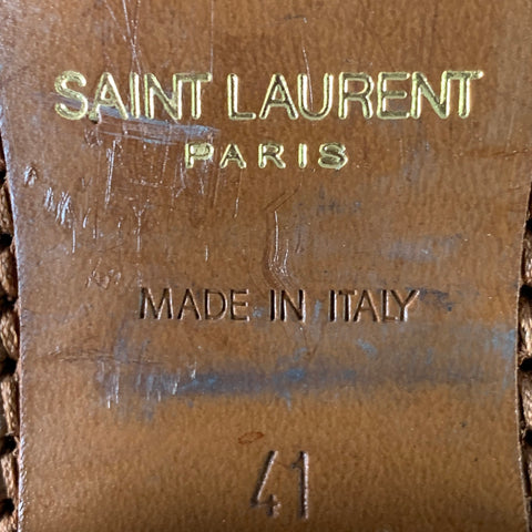 SAINT LAURENT Size 8 Hedi Strap Tan Suede Harness Boots