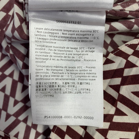 Chemise à manches longues boutonnée en coton à monogramme blanc bordeaux VALENTINO Taille M