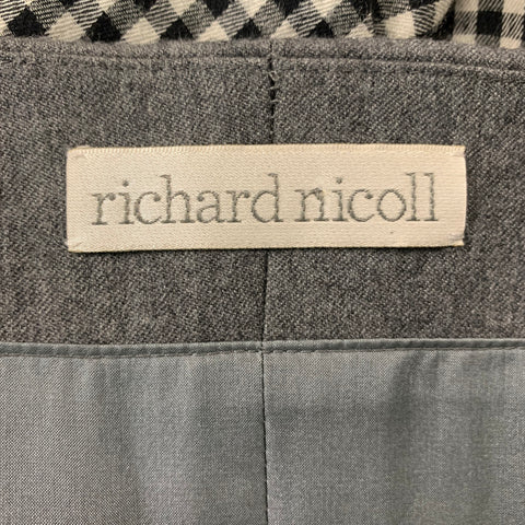 RICHARD NICOLL Size 6 Green Black White Wool Cashmere Mixed Fabrics Dress