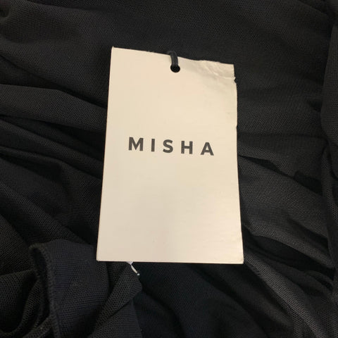 MISHA Size XS Black Polyester Blend Sheer Long Gown Evening Dress