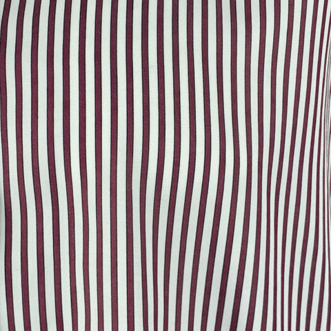 ETRO Camisa de manga larga con botones de algodón a rayas blancas y marrones talla XL