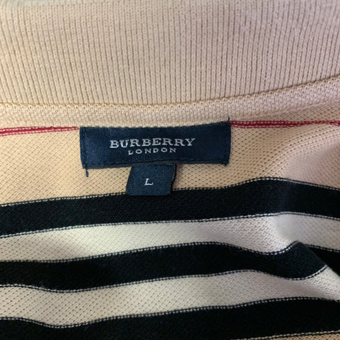 BURBERRY LONDON Size L Brown Navy & Red Plaid Cotton Long Sleeve Polo