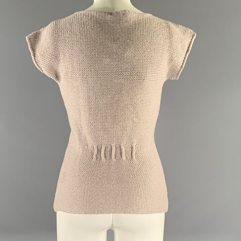 EMPORIO ARMANI Size 2 Tan Metallic Wool Polyamide Tunic Casual Top