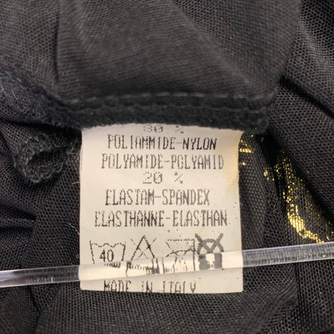 GAULTIER JEANS Size L Black Ruffled Nylon Blend Shirt