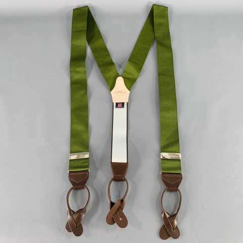 O'CONNELL'S Green Canvas Suspenders