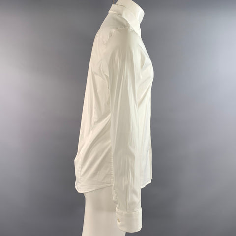 JAMES PERSE Size M White Cream Solid Cotton Blend Long Sleeve Shirt