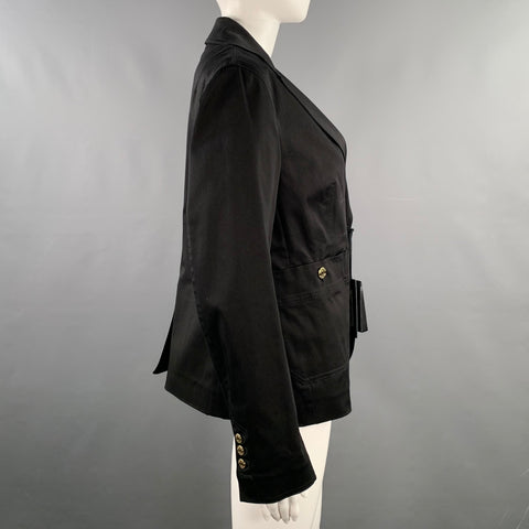 DSQUARED2 Size 8 Black Cotton Blend Single Breasted Jacket