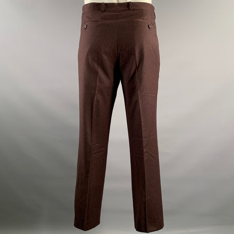 PAUL SMITH Chest Size 44 Burgundy Heather Wool Cashmere Notch Lapel 38 29 Suit