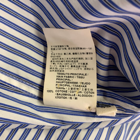 MARNI Size S Blue White Stripe Cotton Long Sleeve Shirt