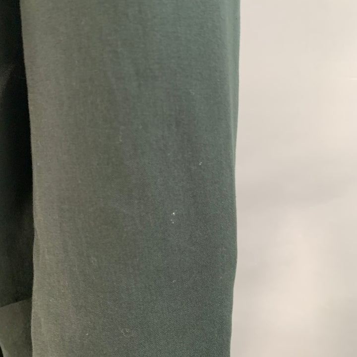 DRIES VAN NOTEN Size 34 Dark Green Cotton Twill Notch Lapel Suit