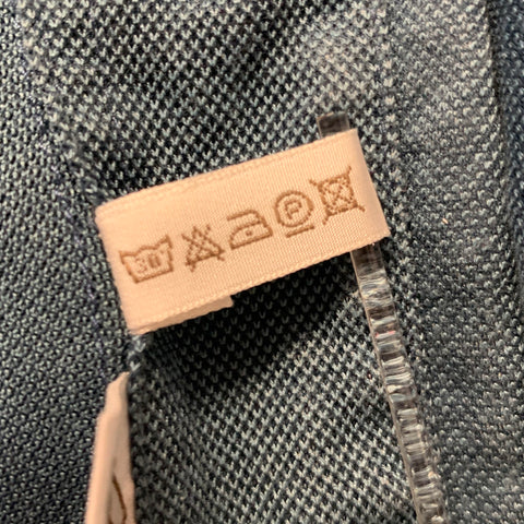 BRIONI Size XL Blue Textured Cotton Polo