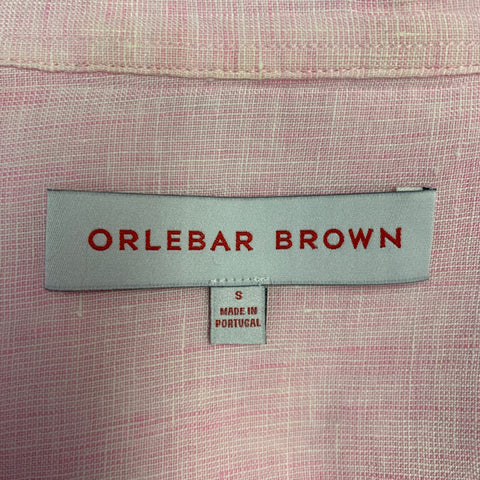 ORLEBAR BROWN Size S Pink Textured Long Sleeve Shirt