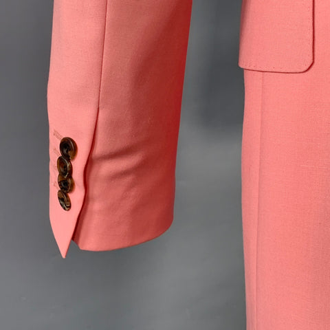 ALEXANDER MCQUEEN Size 40 Pink Wool Mohair Slim Fit Single Breasted Sport Coat