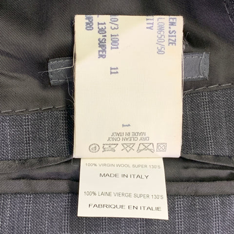JOHN VARVATOS Size 40 Grey Charcoal Stripe Virgin Wool Suit