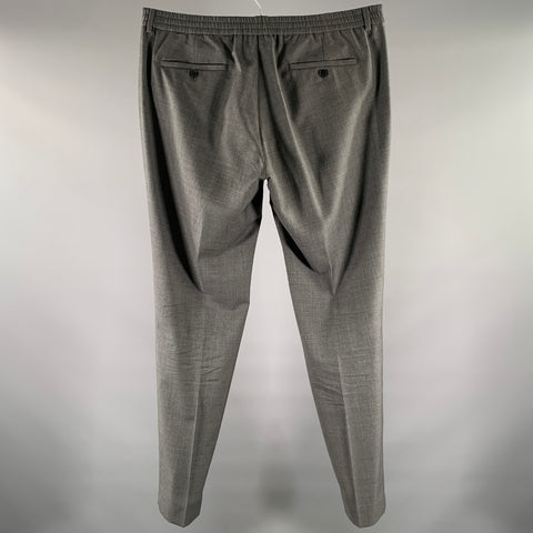 SANDRO Size 38 Grey Heather Wool Elastic Pants