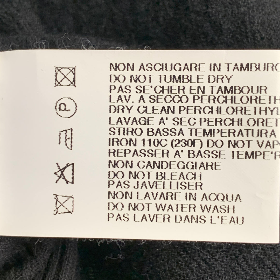 RICK OWENS Size 6 Black Wool Blend Raw Edge Midi Skirt