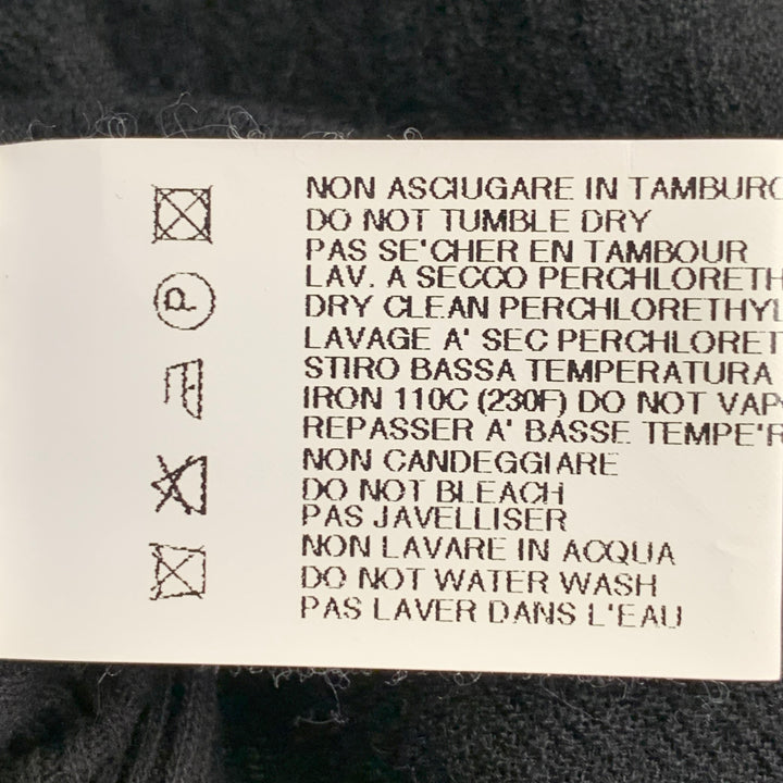 RICK OWENS Size 6 Black Wool Blend Raw Edge Midi Skirt