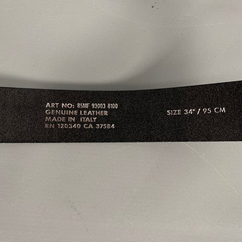 J.LINDEBERG Size 34 Black Silver Leather Belt