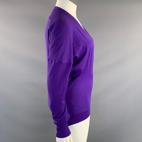 TOM FORD Size L Purple Cashmere Zip Up Cardigan Womens