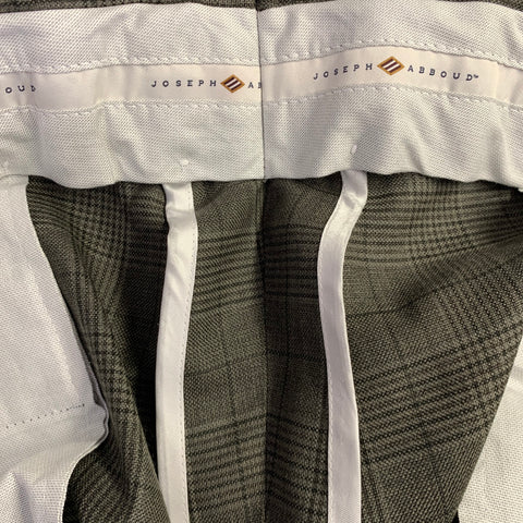 JOSEPH ABBOUD Size 42 Green Charcoal Grey Glenplaid Wool Suit