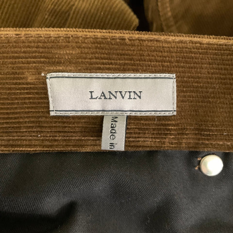 LANVIN Size 32 Brown Corduroy Cotton Button Fly Casual Pants