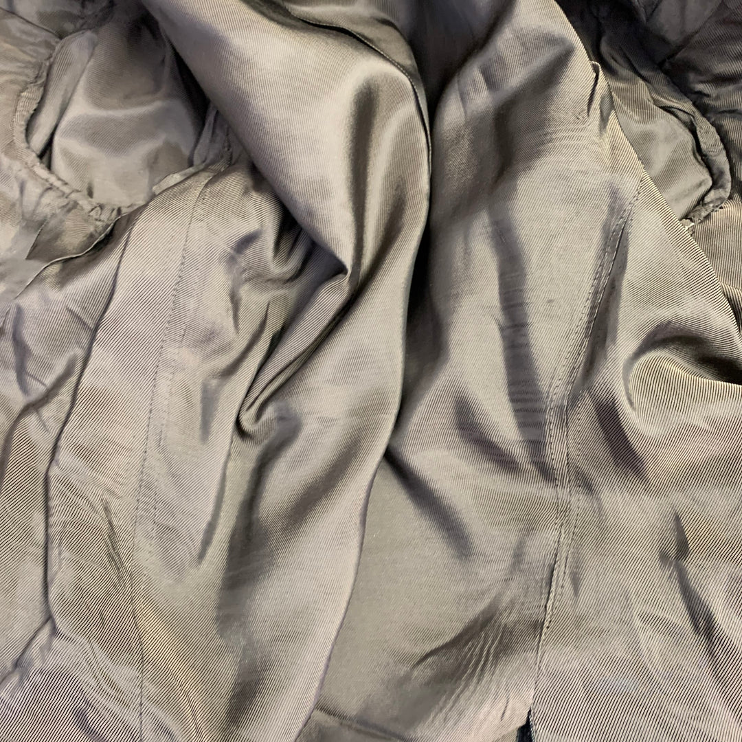 CORNELIANI Size 38 Grey Charcoal Herringbone Cotton Silk Peak Lapel Suit