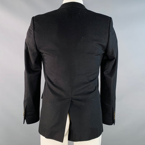 DOLCE & GABBANA MARTINI Size 36 Black Cashmere Silk Single Breasted Sport Coat