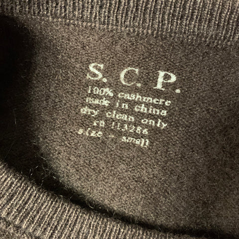 S.C.P. Size S Brown Cashmere Crew Neck Pullover