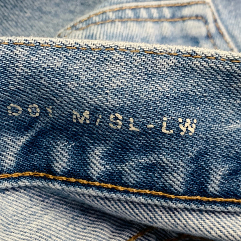 SAINT LAURENT Size 30 Blue Distressed Cotton 5 Pocket Jeans