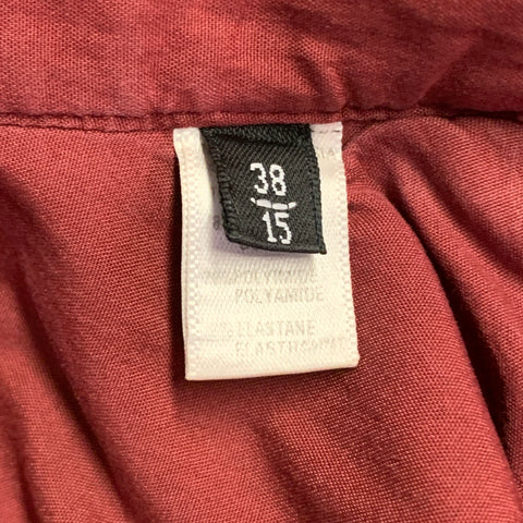EMPORIO ARMANI Size S Red Burgundy Cotton Blend Spread Collar Long Sleeve Shirt