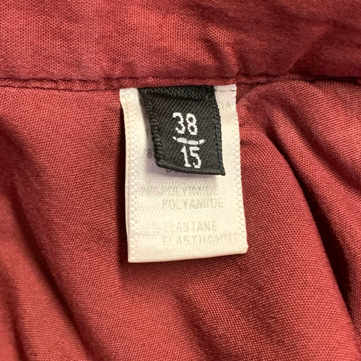 EMPORIO ARMANI Size S Red Burgundy Cotton Blend Spread Collar Long Sleeve Shirt