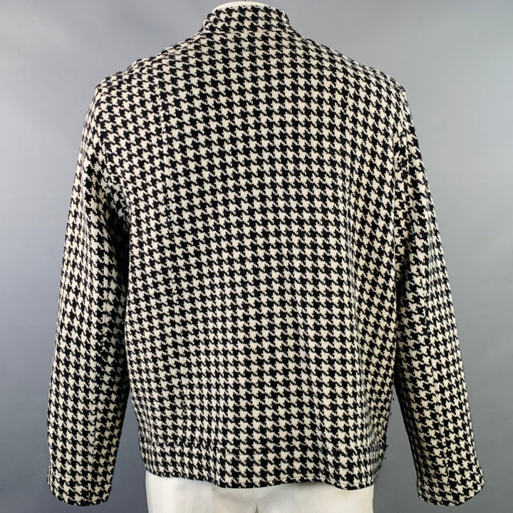 LAUREN by RALPH LAUREN Size XXXL Black Off White Wool Zip Pockets Jacket