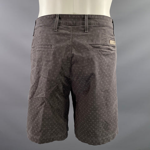 ADRIANO GOLDSCHMIED Size 36 Grey Geometric Cotton Blend Shorts
