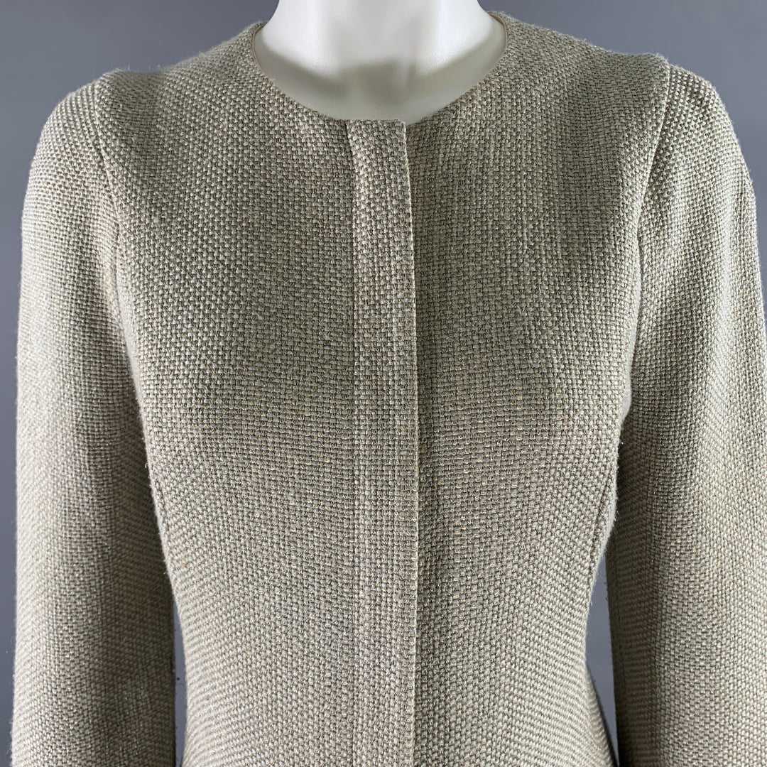 GIORGIO ARMANI Size S Grey Gold Polyester Blend Collarless Zip Jacket