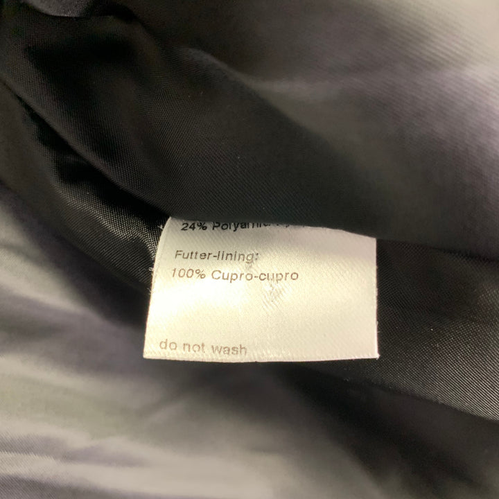 AKRIS Size 8 Black White Wool Blend Plaid Trench Coat